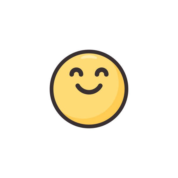 Vector illustration of a cute and colorful emoticon in line art style and flat design and colors. Perfect for design projects and social media, as well as mobile apps, online messaging apps and also as stickers for online chatting.