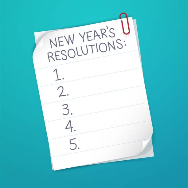 New year's resolution numbered list.