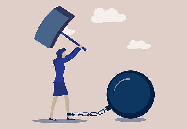 Break free or breaking bad habits or routines for freedom.