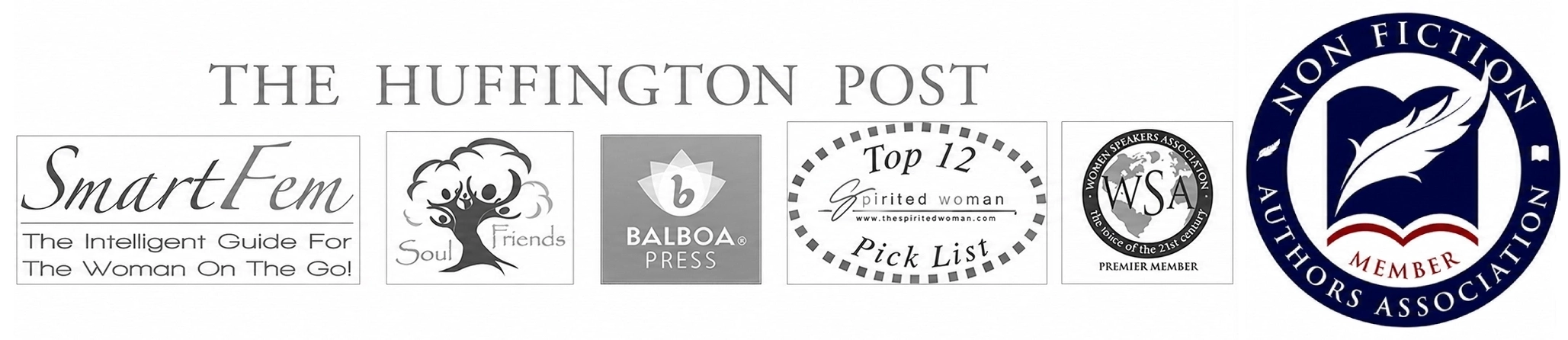 Collection of award and media logos