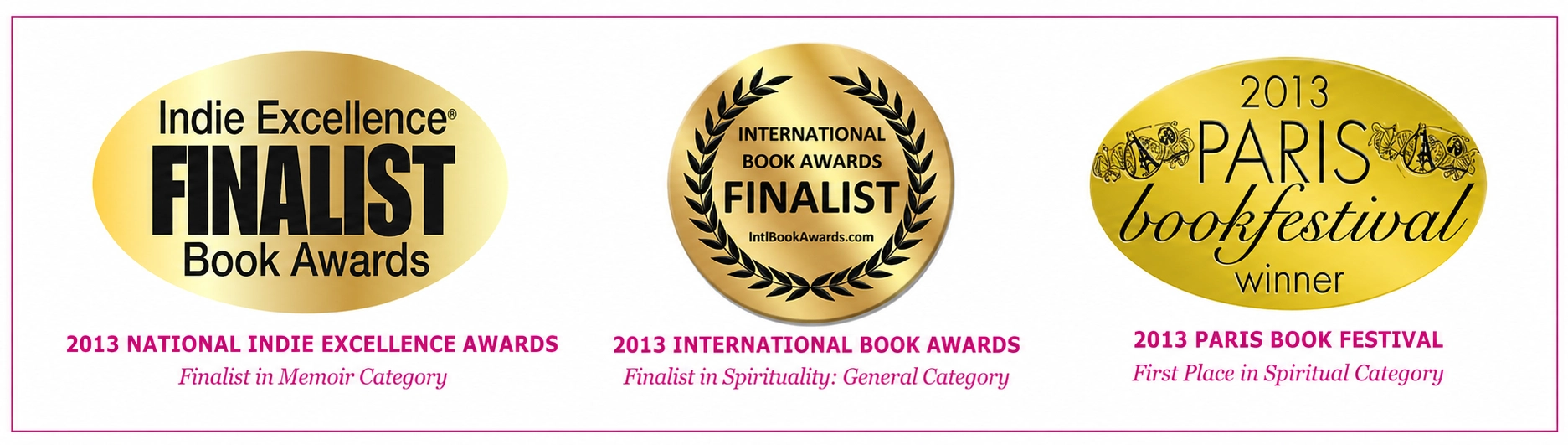 Three book award medallions