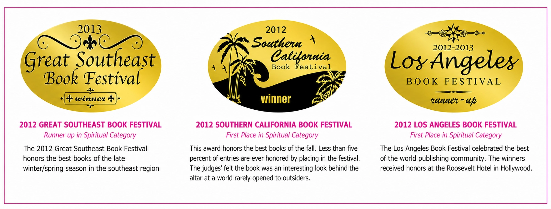Book festival award badges display